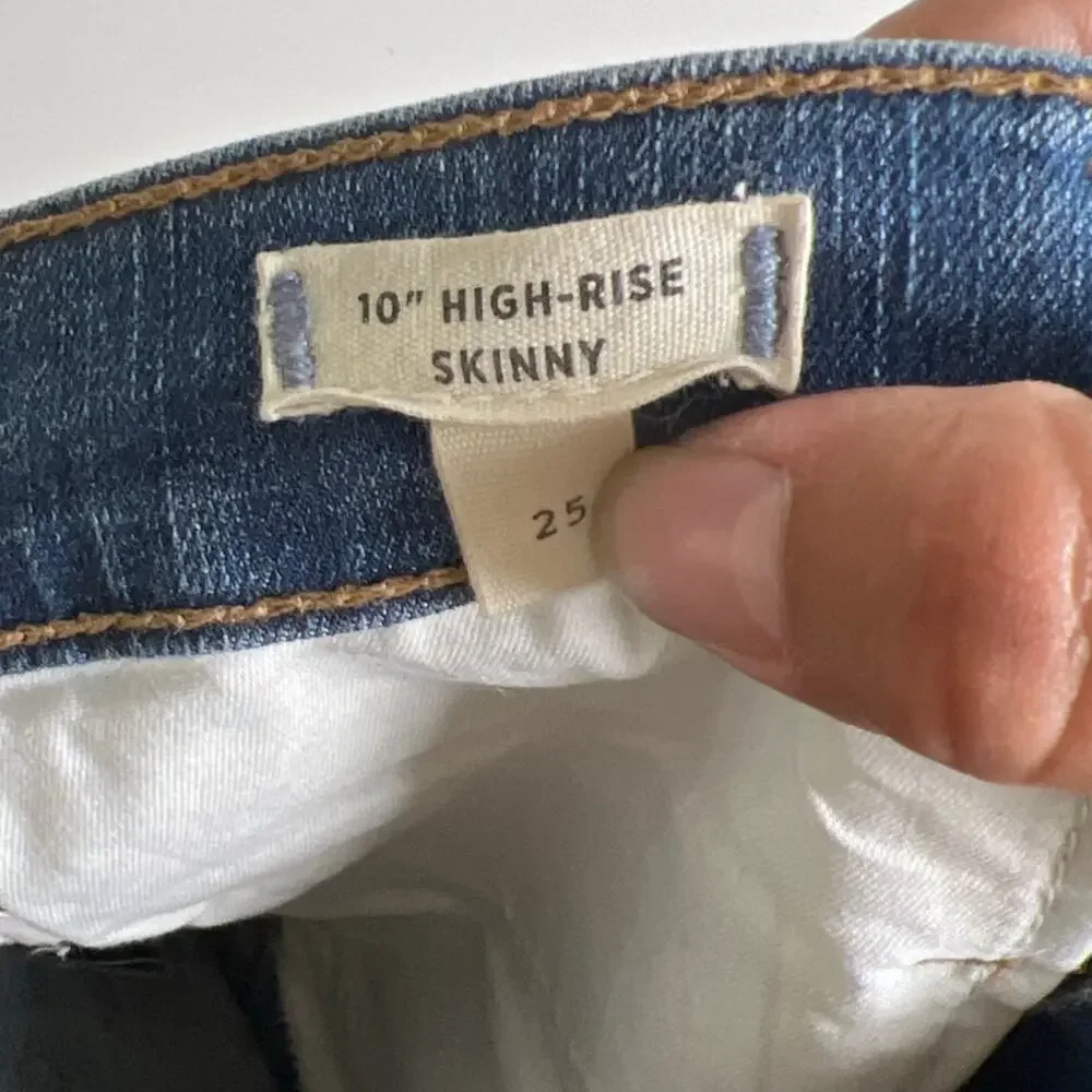 Madewell 10" High Rise Skinny Distressed Women Size 25 Jean - Picture 7 of 8